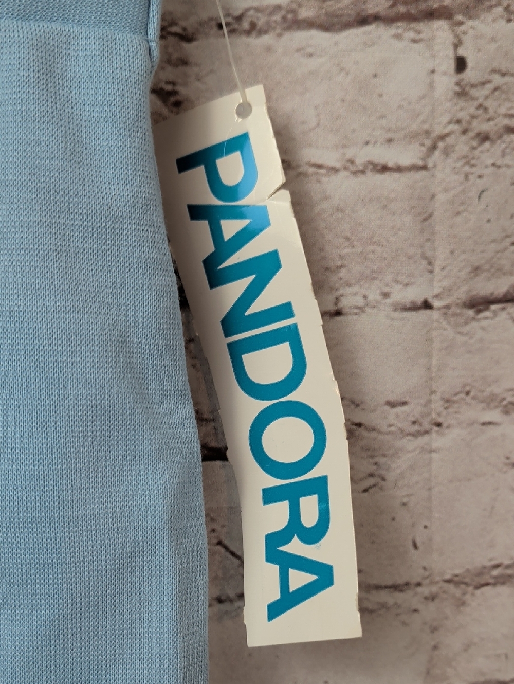 Pandora Vintage Light Blue Knit Skirt with Floral Embroidery 6x Nwt - Picture 3 of 7